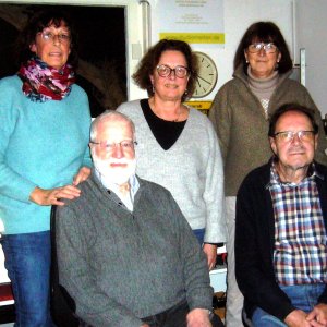 Im Bürgerradio Studio Merten: Ursula Pingel, Johannes Liertz, Conny Henseler und Sigrid Fiolka im Gespräch mit Otto Ganser über 25 Jahre Ambulanter Hospizdienst in Bornheim und Alfter